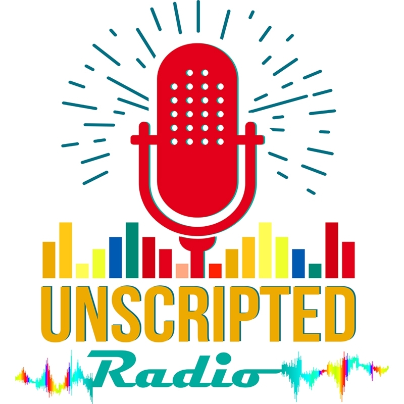 Business Logo for Unscripted Radio With Daddy Roy